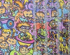 Custom Cotton Woven Fabric TV Show Rugrats Sketch By The 1/4 Yard 9×56