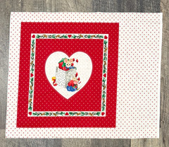 Vintage The Mistletoe Mice Pillow Cranston Cotton Fabric SINGLE Panel 17″ x 21″