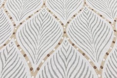 Nina Campbell Hand Block Leaf Print Embroid. Fabric- Bonnelles French Grey 4.3yd