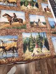 45×48 Tribal Pride American Indian TP Warriors Horse Panel Cotton ’90 Cranston