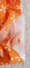 Quilter’s Showcase Orange White Bow Butterfly Design Fabric 2 Yds x 46″