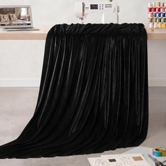 Black Stretch Velvet Fabric 1 Yard 63in Wide Soft Sewing Craft Apparel Cloth