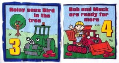 Fabric Squares – Bob the Builder and Construction 6.5 x 6.5 and Strips 54″ x 5″