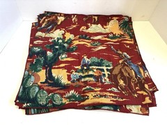 1940s Bloomcraft Cowboys-Wild Horses Placemats/fabric (6 Total)