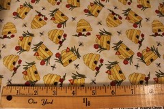 Fabric by Yard Colorful Cat Beehive Vanilla by Benartex 100% Cotton by Cheryl H