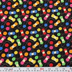 Michael Miller Ball ‘N’ Skein Black Cotton Fabric by the HALF YARD 18″ x 44″