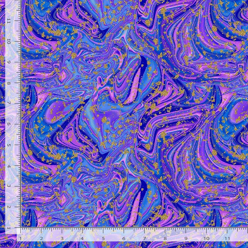 Space Fabric | Metallic Super Nova Purple Blue | Timeless Treasures YARD