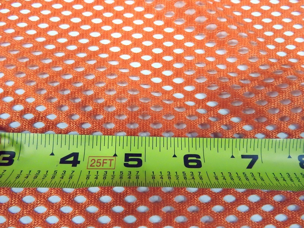 Soft ORANGE NYLON MESH 3/16″ holes, 61″ wide, by the yard