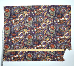 Faux Patchwork Exotic Fish Purple Sampou The Red Sea Kaufman Cotton Fabric 27″L