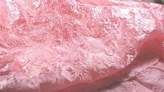Pink Antique Vintage Embossed Floral Doll Costume Craft Sewing Fabric 1940