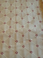 VTG NOS Damask Upholstery Fabric Gold Burgundy Red Stripe Jacquard 1 Yd X 56”