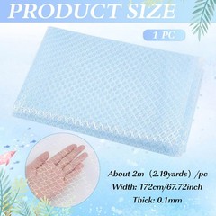 MAYJOYDIY Mermaid Scale Mesh Fabric 2.1 Yards Blue Sheer Costume Sewing