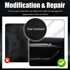 Suede Car Interior Wrap 59.06″×15.75″ Self Adhesive Cuttable Fabric Trim