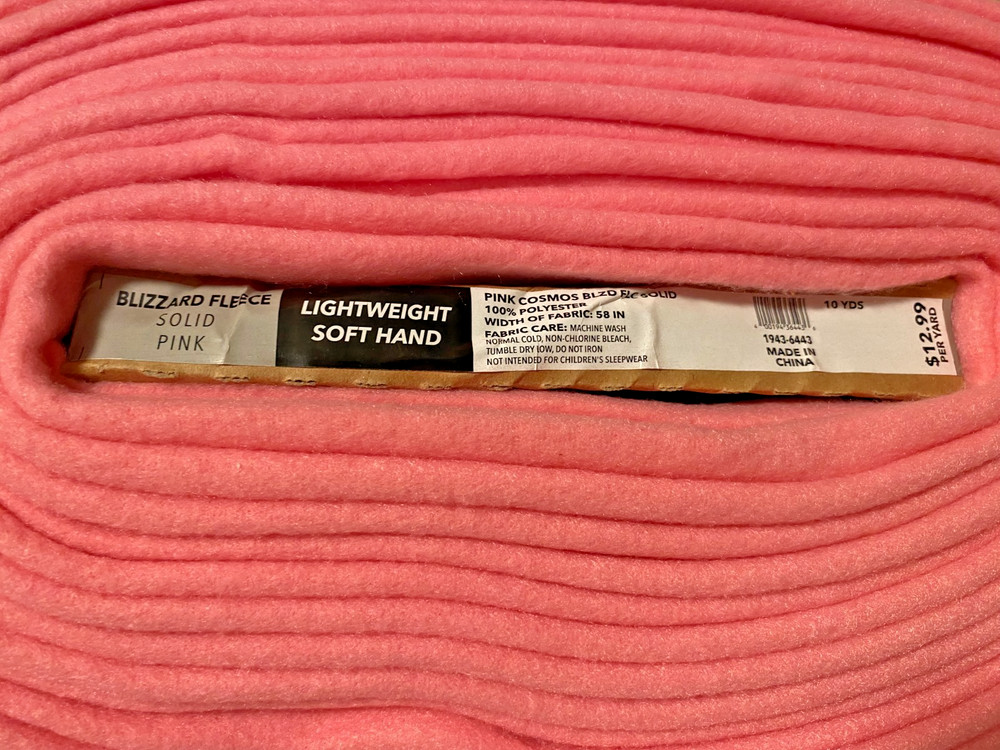 Blizzard Fleece – By The Yard- 58 inches wide – Pink Cosmos / Solid Pink