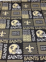 New Orleans Saints Fabric 100% Cotton Block Print 1 Yard + 23 Inches NEW