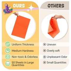 50 PCS Felt Sheets Crafts Thread 4×4 Inch Fabric Assorted Colors 1mm Stiff