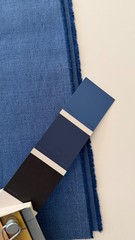 Romo Washable Linara Designer Woven Fabric in Venetian Blue Remnant, 1.2 Yd, New