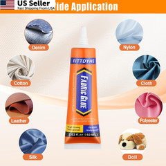 FITTDYHE Fabric Glue Permanent, 60 ML Washable Clear Clothing 60ML,