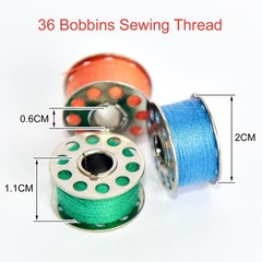 72Pcs 36 Colors Prewound Metal Bobbins and Thread Spools for Hand & 36