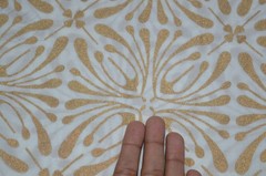 NO TARRIF CHARGES 100%✅ZK_276 Hand Block 100%Cotton 20 Yard Fabric White & Gold