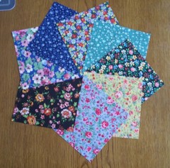 64 Country Floral Calico Fabric 5″ Quilt Squares Bundle Cotton Charm