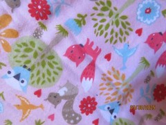 Baby Animals Woodland Pink Flannel Fabric 1 Yd x 40″ Plus Extra Fabric