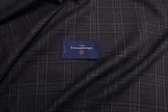 Ermenegildo Zegna 100% Silk Suiting/blazer Fabric Brown Check Plaid 2.2 meters