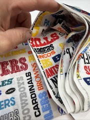 NFL FOOTBALL COTTON FABRIC NFL Sports Teams, Lates 90s Vintage 5’ X 6” 🔥