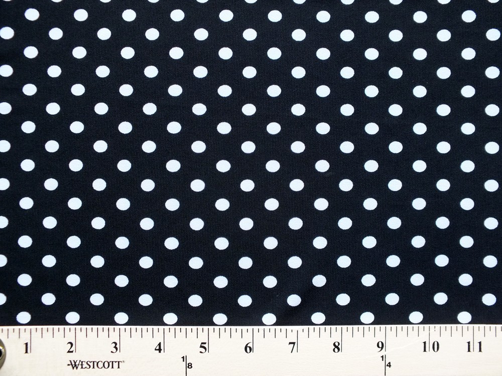 I.T.Y® Original Design Matte’ Jersey Black White Dot Fabric Print BTY – D453.13