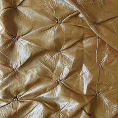 Vintage Luxury Home Decorating Fabric Ruched Copper Brown Shimmer w Blue 2.1 yds