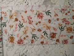 REMNANT Boho Floral Earth Tones Green Brown Cotton Fabric Wildflowers 5-6″ x 43″