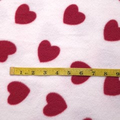 Red Heart Fleece Fabric 58″ Wide Valentine Hearts Fleece Yard Crimson