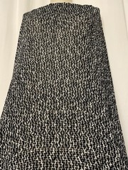 Poly Rayon Blend Black Cream Marl Fine-Gauge Summer Sweater Knit Fabric 3Yds 52″