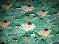 1992 Fabric Traditions Cotton Fabric Farm Countryside Scenic 45″ x 4 yds