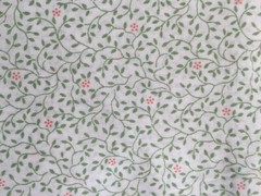4yd.+ cut Small print quilting cotton white with pastel green pink bedding