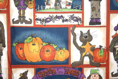HALLOWEEN CATS AND BROOMS AND FRIENDS FROM MMFAB– 100% COTTON FABRIC