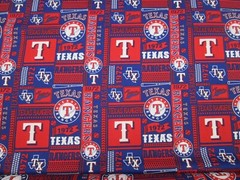TEXAS RANGERS MLB 100% COTTON 1/2 YARD PIECE BRAND NEW SQUARE DESIGN