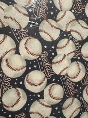 cotton fabric by the yard- Baseball