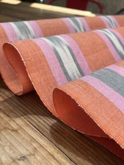 Ikat Striped Pattern Moiré Fabric By 2 Yards – Luxurious Silk.