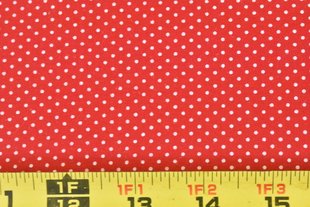 By 1/2 Yd, White Pin-Dots on Red/Connecting Threads, Quilter’s Candy Basics,V671