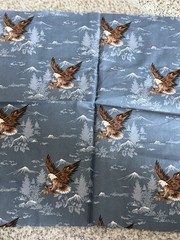 Wamsutta Eagle Fabric Pillow Squares Patriotic Star Birch Bark 4 + 2