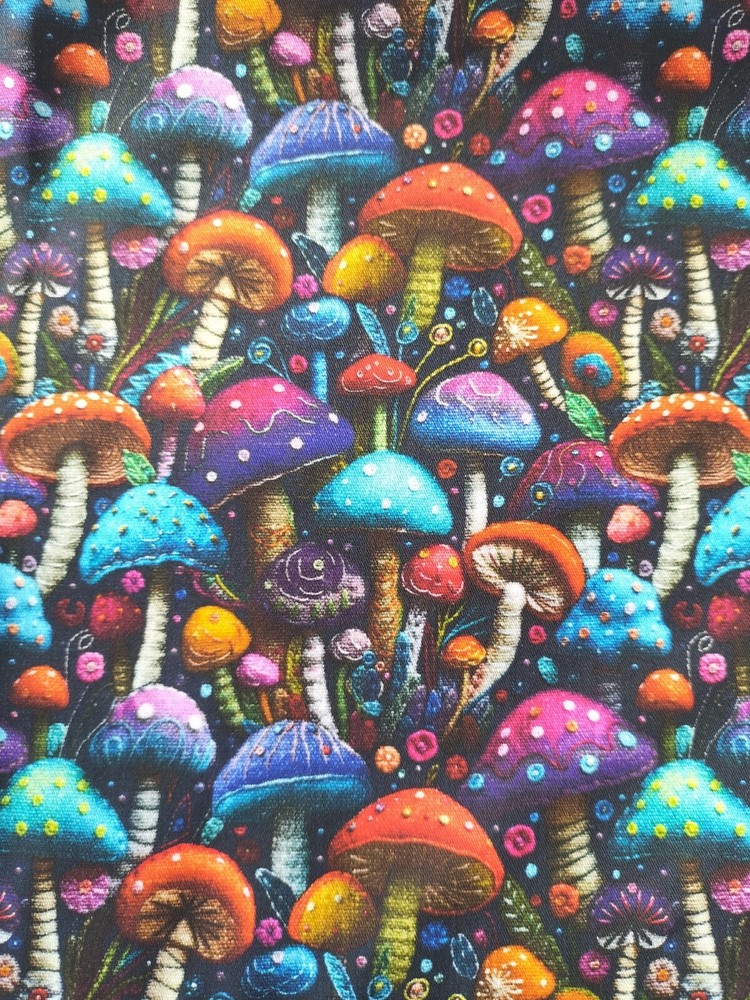 Half Meter Colorful Mushrooms Mushroom Print 148cm Wide Cotton Woven Fabric