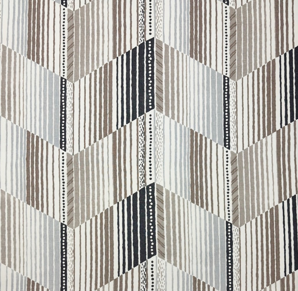 KRAVET REFLEX PORTOBELLO BEIGE MODERN GEOMETRIC 100% LINEN FABRIC BY YARD 54″W