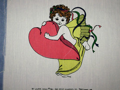 RARE 1981 Daisy Kingdom Laurie Adam Fabric Panels Cupid Valentine