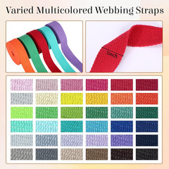 36 Rolls Heavy Cotton Webbing 118.8 Yard 36 Color Mixed Polyester Cotton Webbing