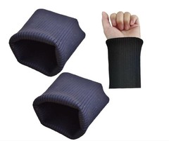 Black Seamless Rib Cuffs 2×2 Rib Knit Replacement Jacket Trims 1 Pair