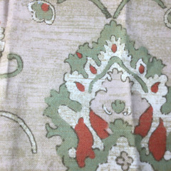 Thibaut Remnant Fabric Cotton Birds Flowers Neutral Colors 2 PCS 25″ x 25″ Each