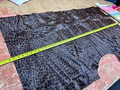 Genuine Hair-On Hide Leather Cheetah Leopard Print Glossy Upholstery Designer