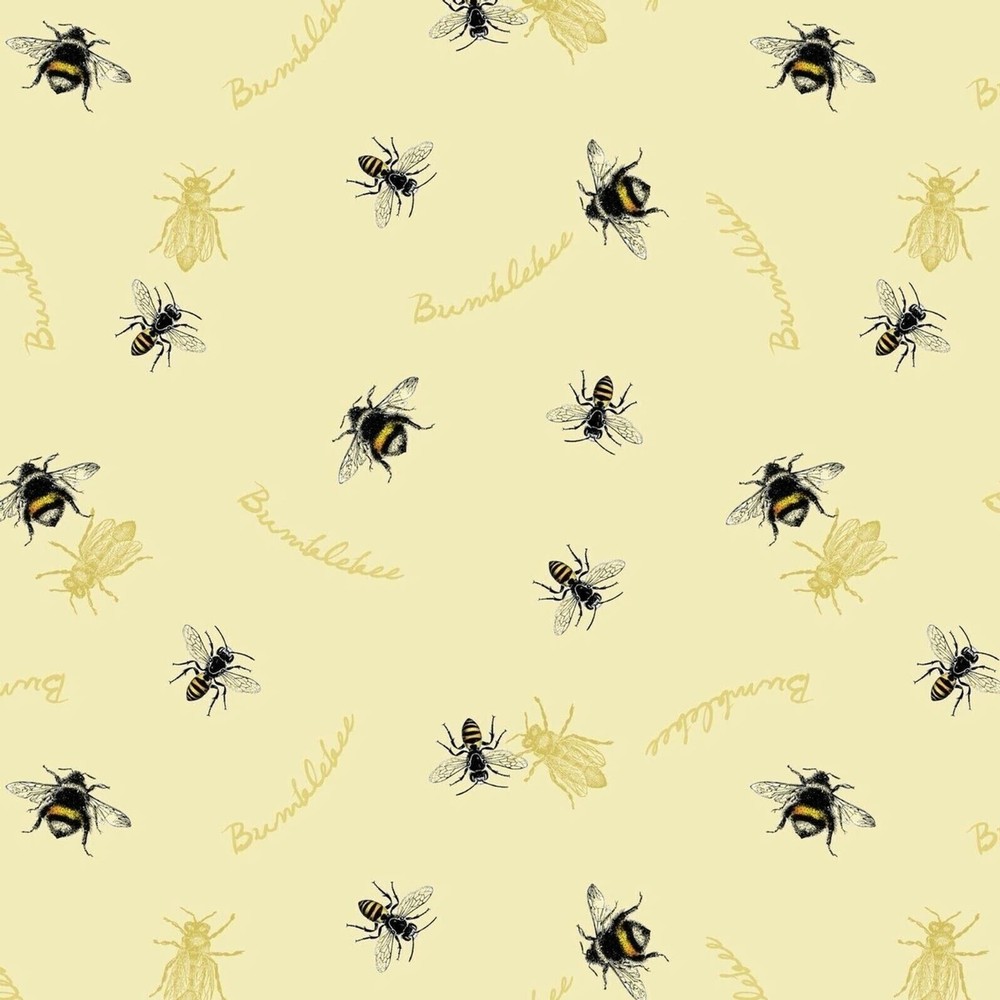 Honeybee Follow the Sun Sewing Fabric Yellow Black Precut 36 x 44-in Cotton NEW