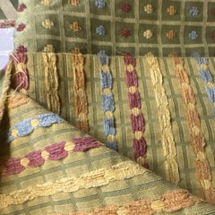 Lot of 3 Upholstery Fabric Remnants Chevron/Geometric 22×36, 34×36, 22×57